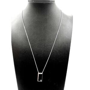 Silpada 925 Sterling Silver 'Shine Bright' Rectangular CZ Necklace